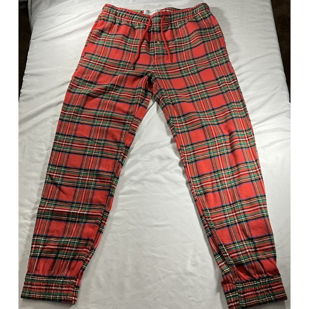 Goodfellow & Co Pajama Jogger Pants Mens Small Red Plaid Flannel Sleepwear